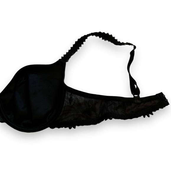 Chantelle Underwire Bra Zebra Print Mesh Black White Made in France Size 36B - Picture 8 of 11